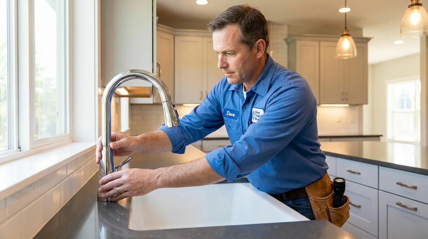 Kitchen faucet installation by Johns Plumbing LLC in Cedar Bluff